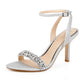 Badgley Mischka Women's Crystal Ankle Strap Sandal Gray Size 10 M