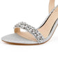 Badgley Mischka Women's Crystal Ankle Strap Sandal Gray Size 10 M