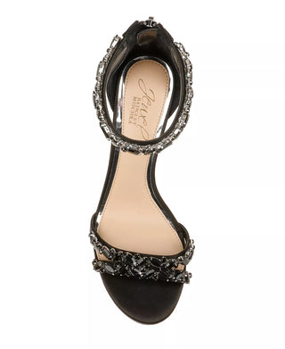 Badgley Mischka Women's Caroline Embellished Ankle Strap Evening Sandals Black Size 10 M