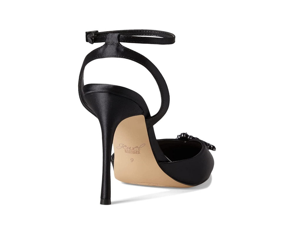 Jewel Badgley Mischka Women's Gaby Crystal Embellished Ankle Strap Pump Black Size 8 M