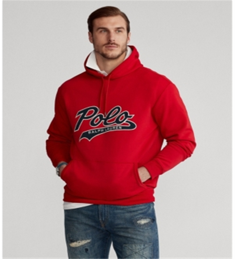 Polo Ralph Lauren Men's Double Knit Logo Hoodie Red Size Small