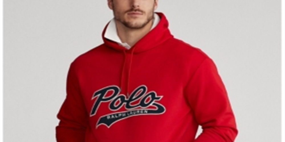 Polo Ralph Lauren Men's Double Knit Logo Hoodie Red Size Small