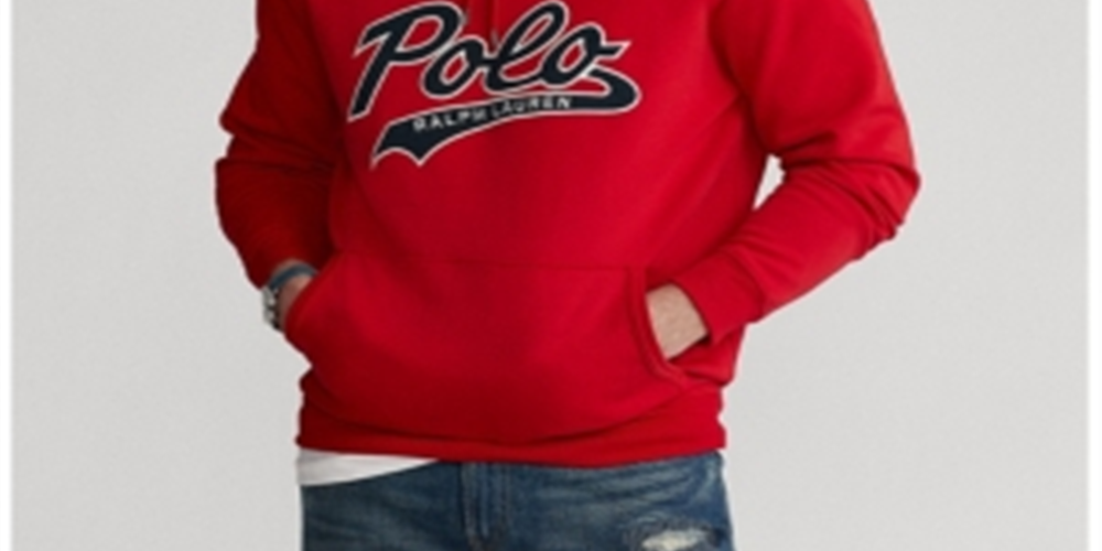 Polo Ralph Lauren Men's Double Knit Logo Hoodie Red Size Small