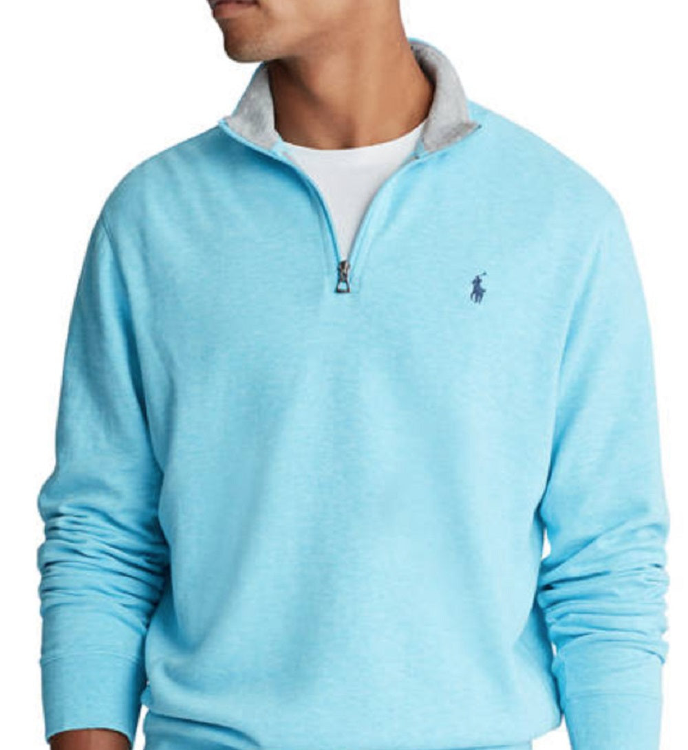 Polo Ralph Lauren Men's Jersey Quarter-Zip Pullover Blue Size X-Small