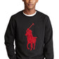 Ralph Lauren Men's Double Knit Big Pony Crew Neck Sweatshirt Black Size X-Small