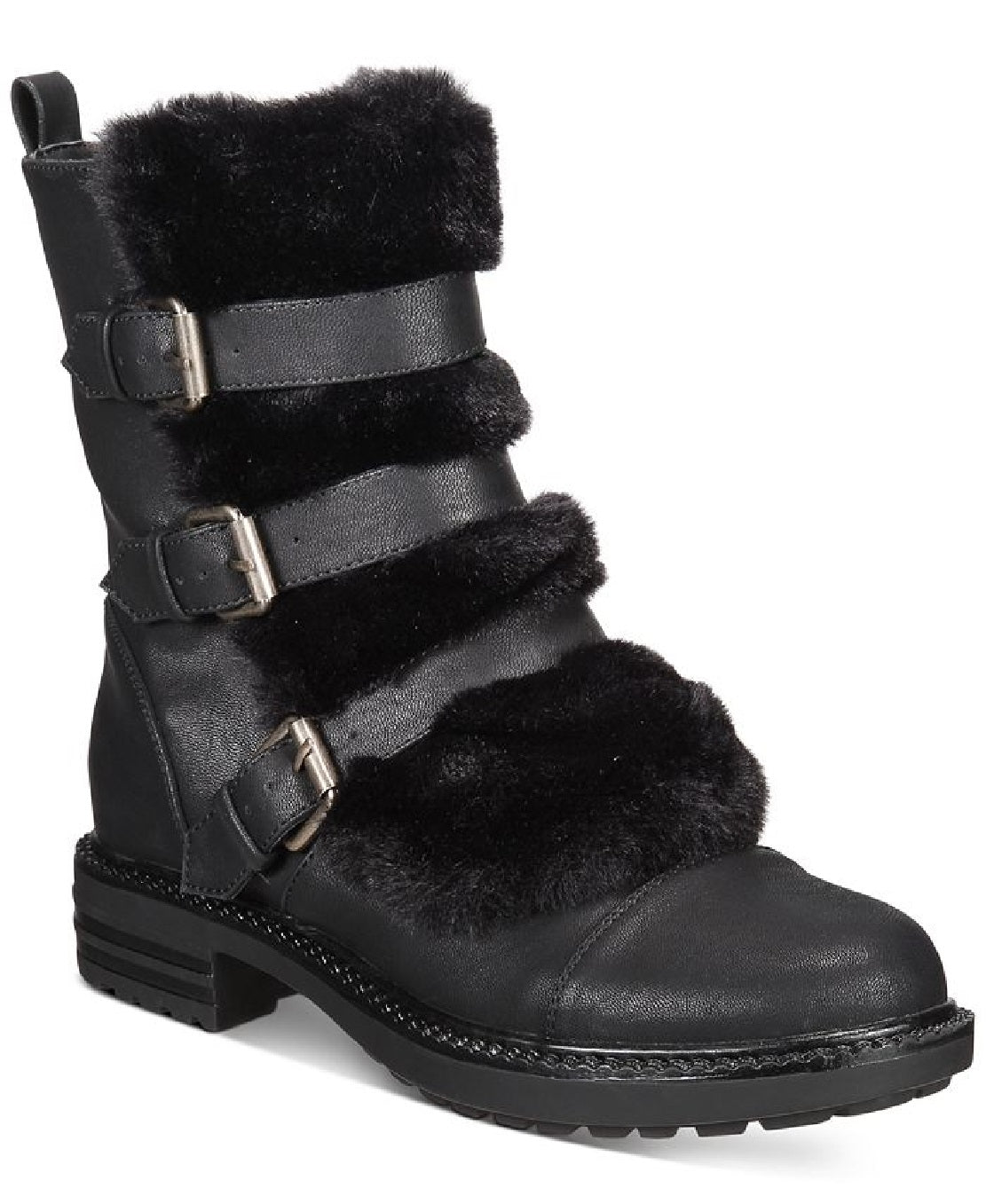 Dolce Vita Women's Neft Moto Booties Vegan Buckle Moto Black Size 6.5 M