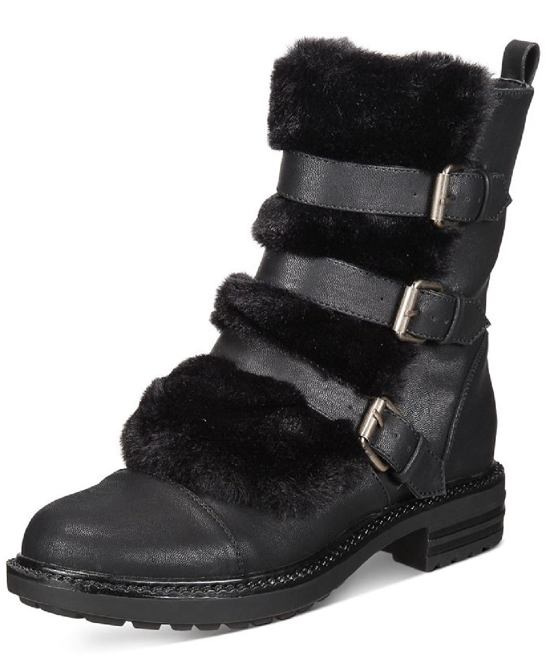 Dolce Vita Women's Neft Moto Booties Vegan Buckle Moto Black Size 6.5 M
