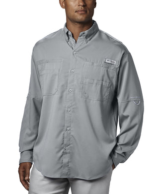 Columbia Men's Pfg Tamiami Ii Long Sleeve Shirt Gray Size X-Large