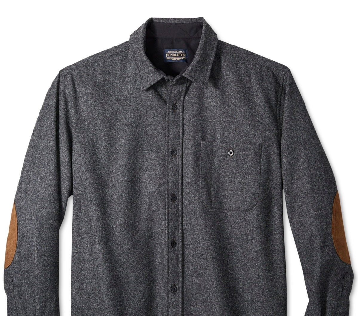 Pendleton Men's Trail With Faux Suede Elbow Patches Shirt Black Size Large