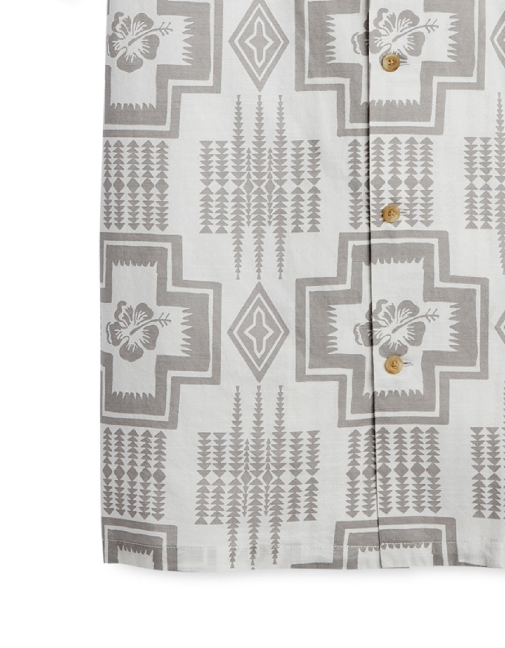 Pendleton Men's Short Sleeve Aloha Shirt Gray Size Medium