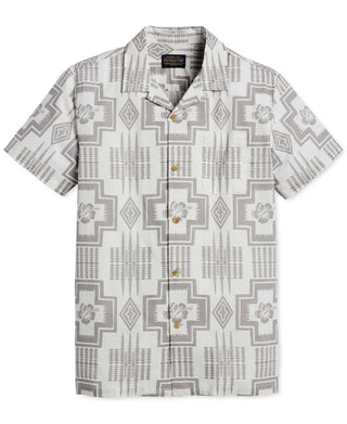 Pendleton Men's Short Sleeve Aloha Shirt Gray Size Medium