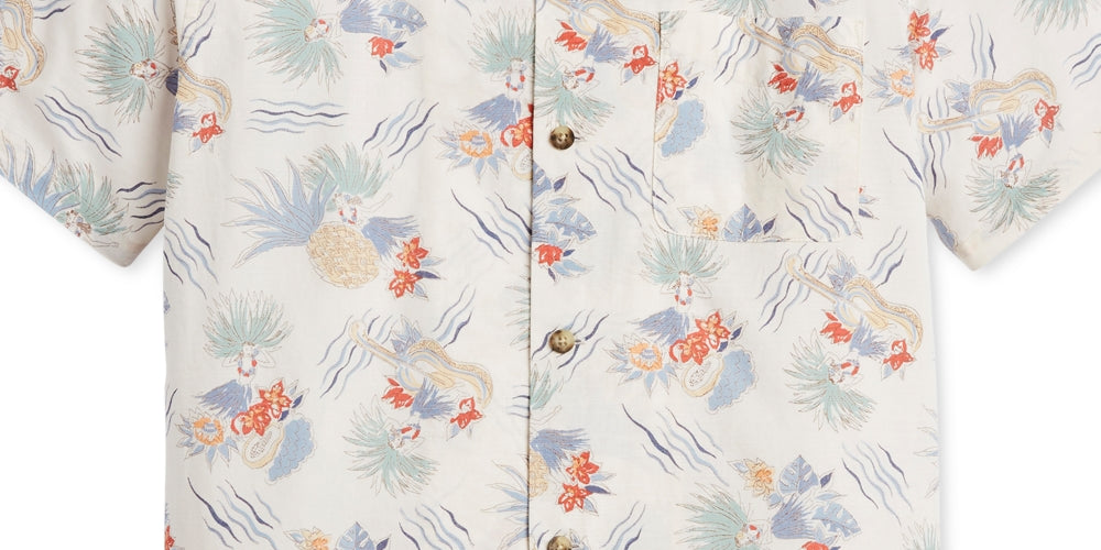 Pendleton Men's Short Sleeve Aloha Shirt White Size S