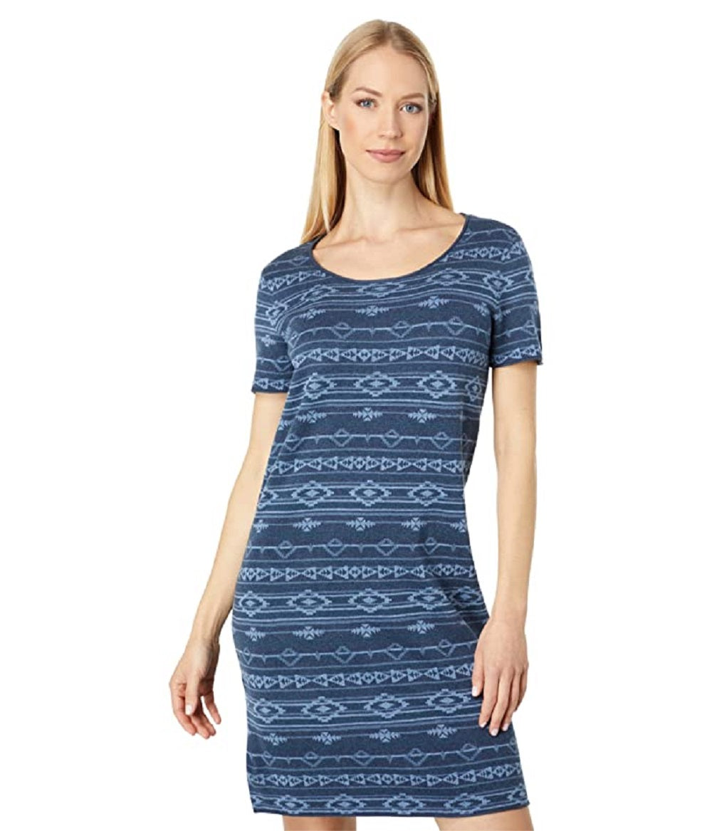 Pendleton Women's Short Sleeve Cotton Sweaterdress Blue Size Large