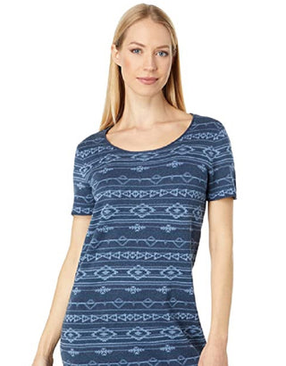 Pendleton Women's Short Sleeve Cotton Sweaterdress Blue Size Large