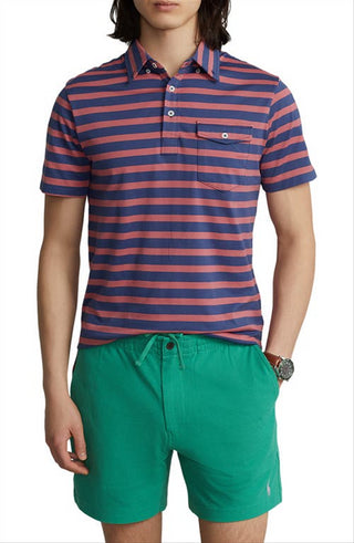 Polo Ralph Lauren Men's Stripe Button Down Pocket Polo Blue Size X-Large