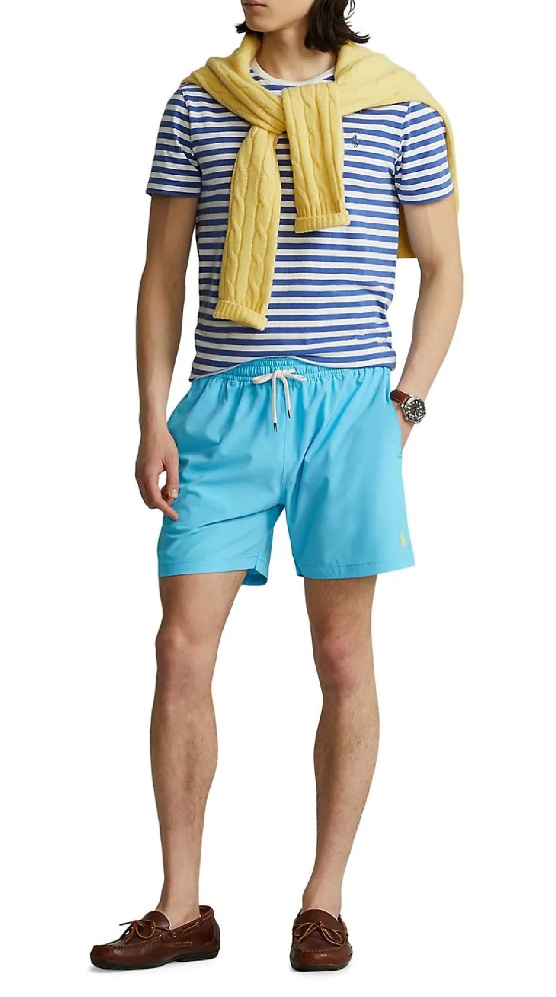 Polo Ralph Lauren Men's Traveler Classic Swim Trunks Blue Size Large