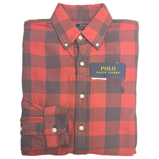 Ralph Lauren Men's Classic Fit Plaid Double Faced Shirt Red Size Small