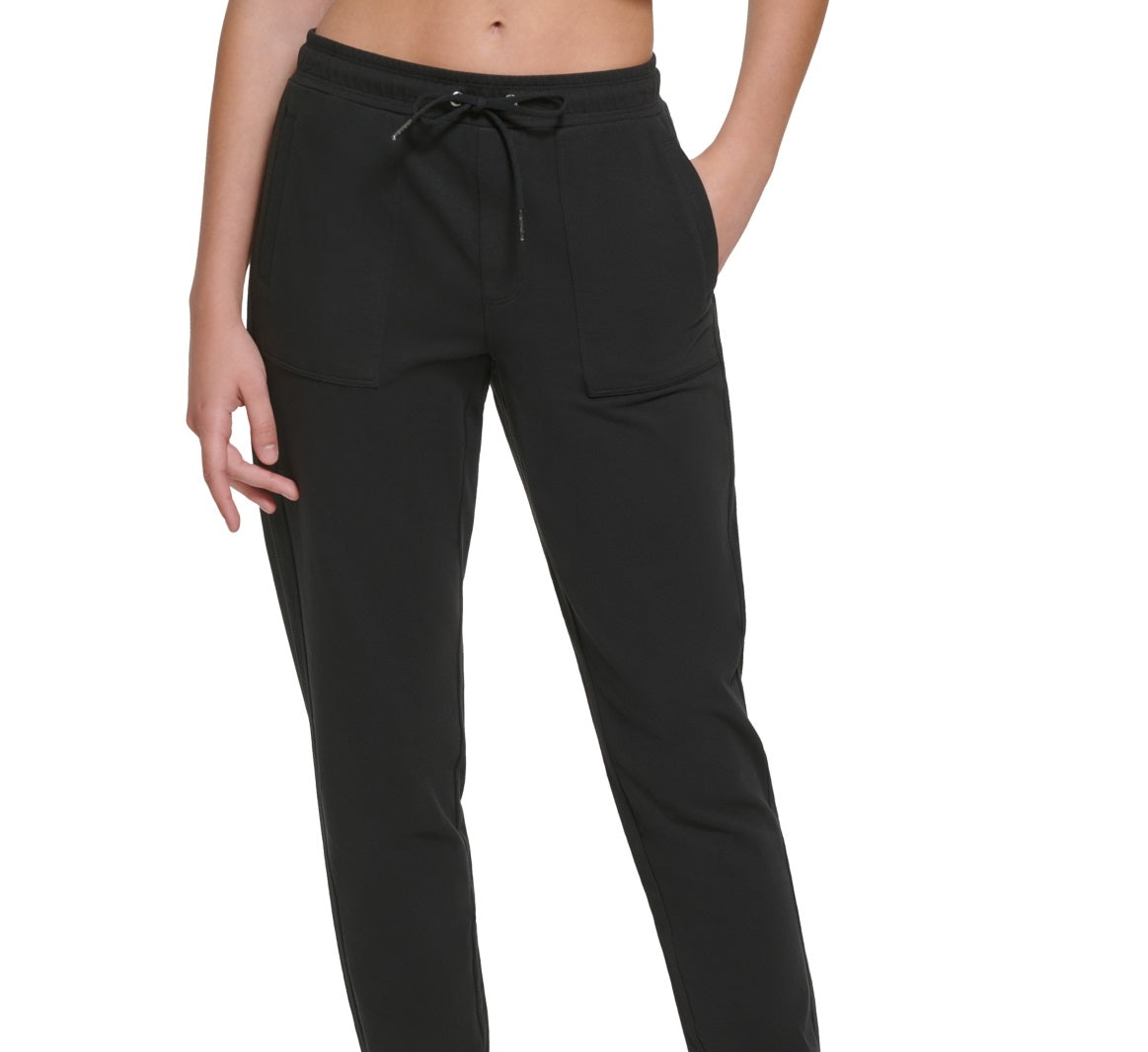 Calvin Klein Women's Garment Dye Smocked Waist Joggers Black Size Small