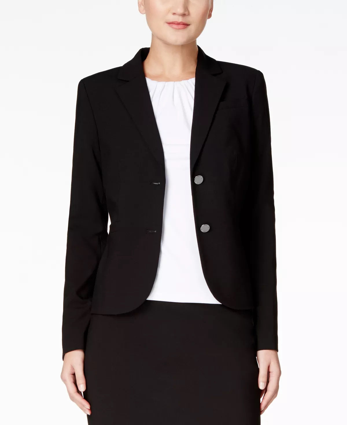 Calvin Klein Women's Two Button Blazer Black Size 6