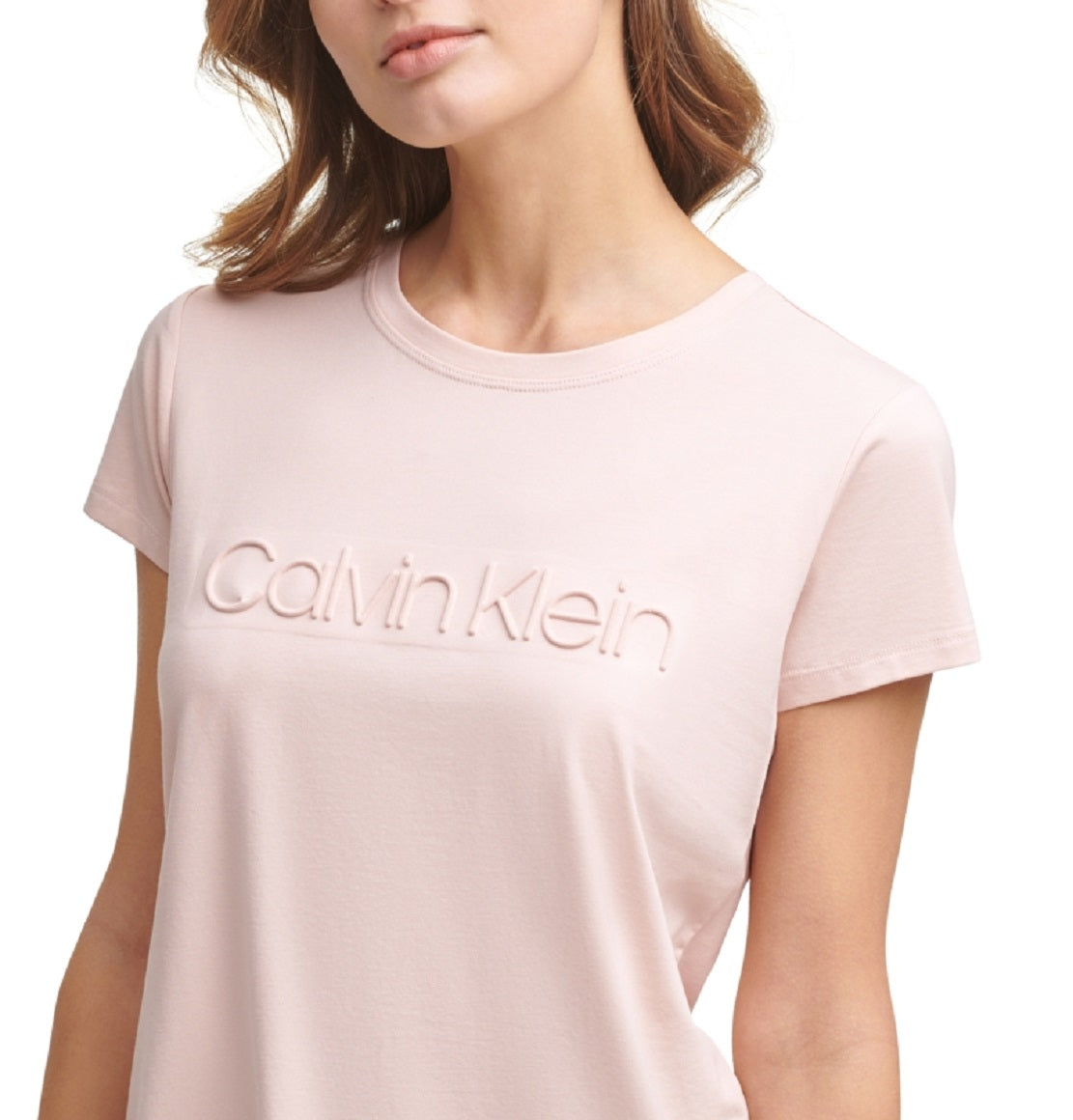 Calvin Klein Women's Short Sleeve Logo T-Shirt Pink Size Large