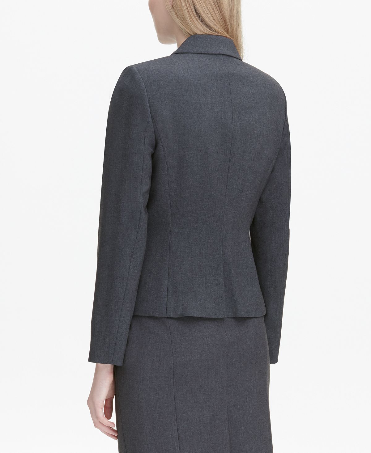 Calvin Klein Women's Wear To Work Blazer Jacket Gray Size 8 Petite