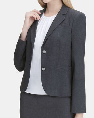 Calvin Klein Women's Wear To Work Blazer Jacket Gray Size 8 Petite