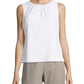 Calvin Klein Women's Sleeveless Pleated Top White Size 6Pettite