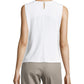 Calvin Klein Women's Sleeveless Pleated Top White Size 6Pettite