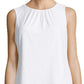 Calvin Klein Women's Sleeveless Pleated Top White Size 6Pettite