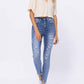 Judy Blue - High Waist Destroyed Button Fly Skinny Denim Jeans