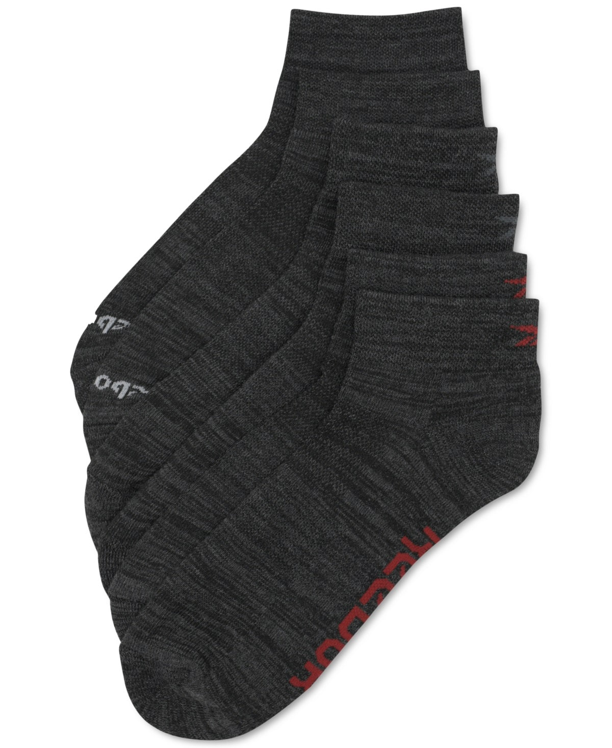 Reebok Men's 6 Pk Athletic Quarter Socks Black Size Regular