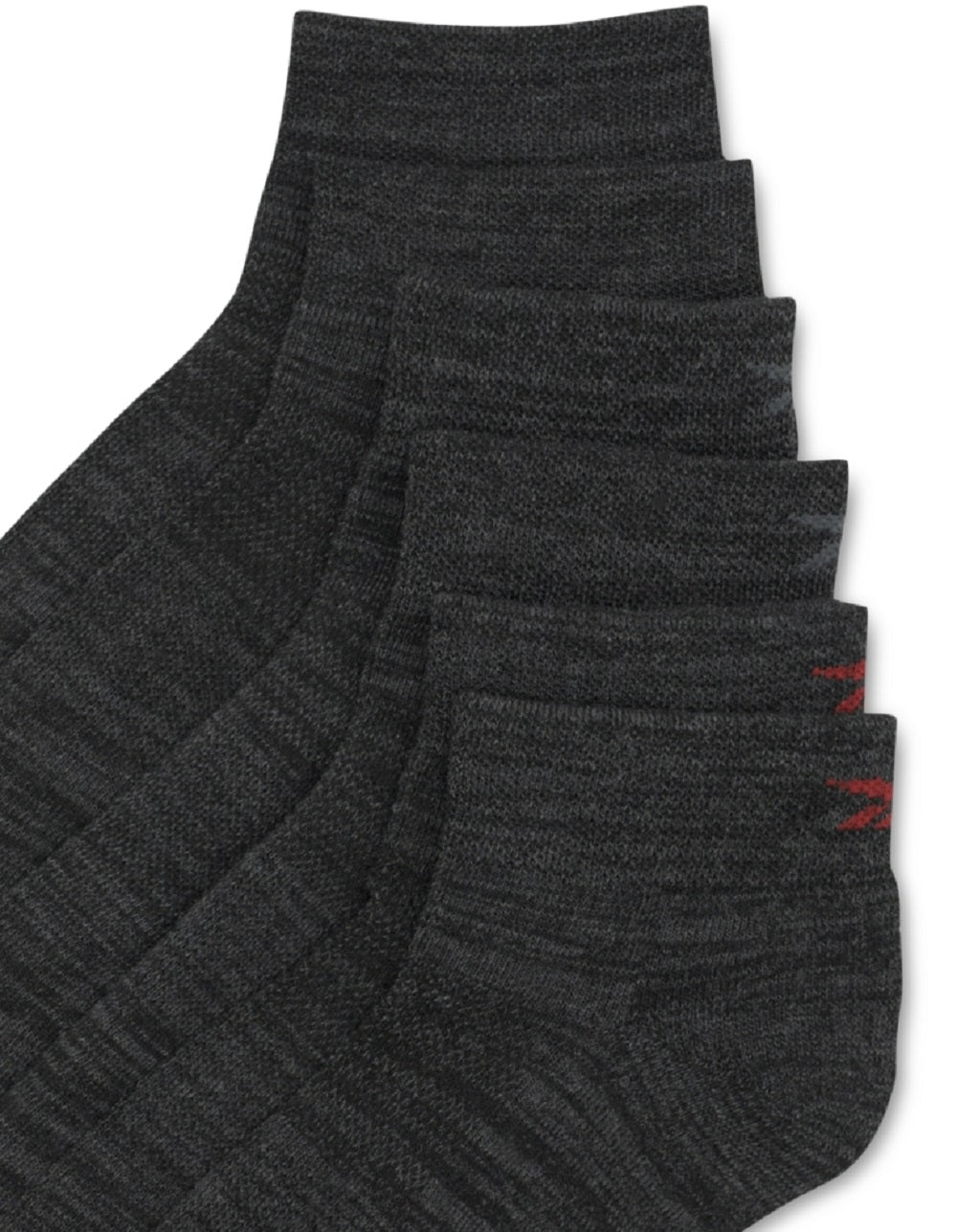 Reebok Men's 6 Pk Athletic Quarter Socks Black Size Regular
