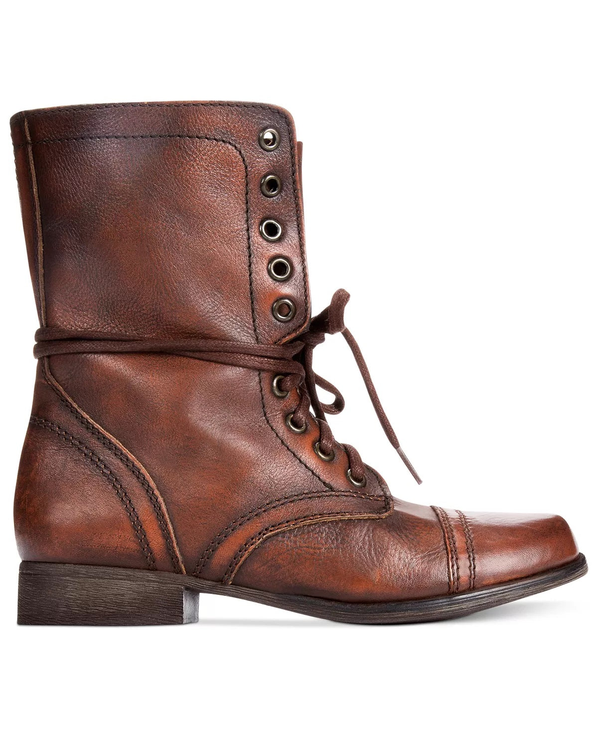 Steve Madden Women's Troopa Lace Up Combat Boots Brown Size 6.5 M