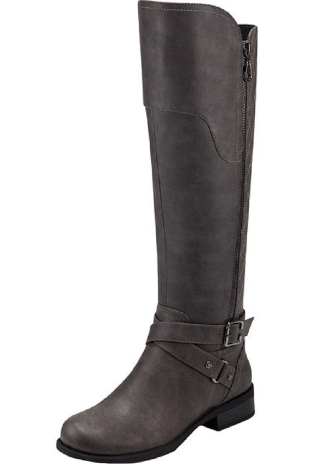 GUESS Womens Haydin Faux Leather Wide Calf Riding Boots Gray Size 6 MW