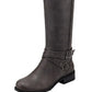 GUESS Womens Haydin Faux Leather Wide Calf Riding Boots Gray Size 6 MW