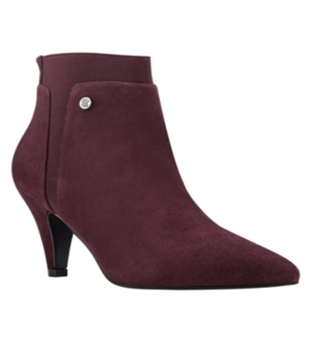 Bandolino Women's Bari Suede Pointed Toe Booties Red Size 7 M