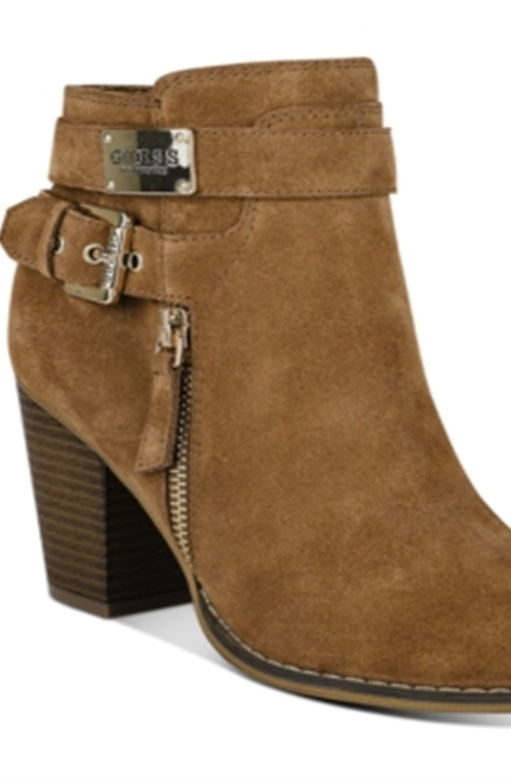 GUESS Women's Gather Dress Booties Brown Size 6.5M