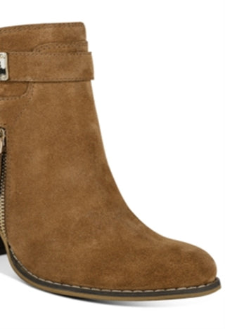 GUESS Women's Gather Dress Booties Brown Size 6.5M