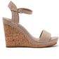 Call It Spring Women's Fabric Open Toe Casual Platform Sandals Brown Size 8