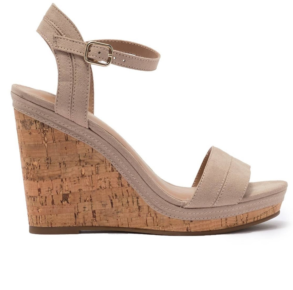 Call It Spring Women's Fabric Open Toe Casual Platform Sandals Brown Size 8