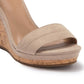 Call It Spring Women's Fabric Open Toe Casual Platform Sandals Brown Size 8