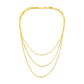 14k Yellow Gold Three Strand Herringbone Chain Necklace