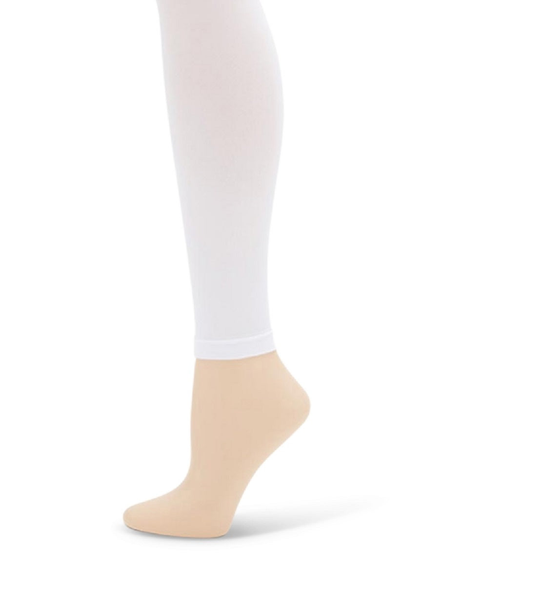 Capezio Women's Footless Tight With Self Knit Waist Band White Size SM