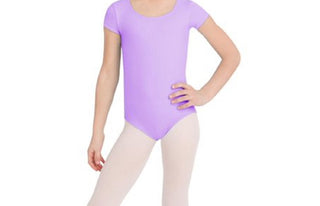 Capezio Girl's Short Sleeve Leotard Top Purple Size Large