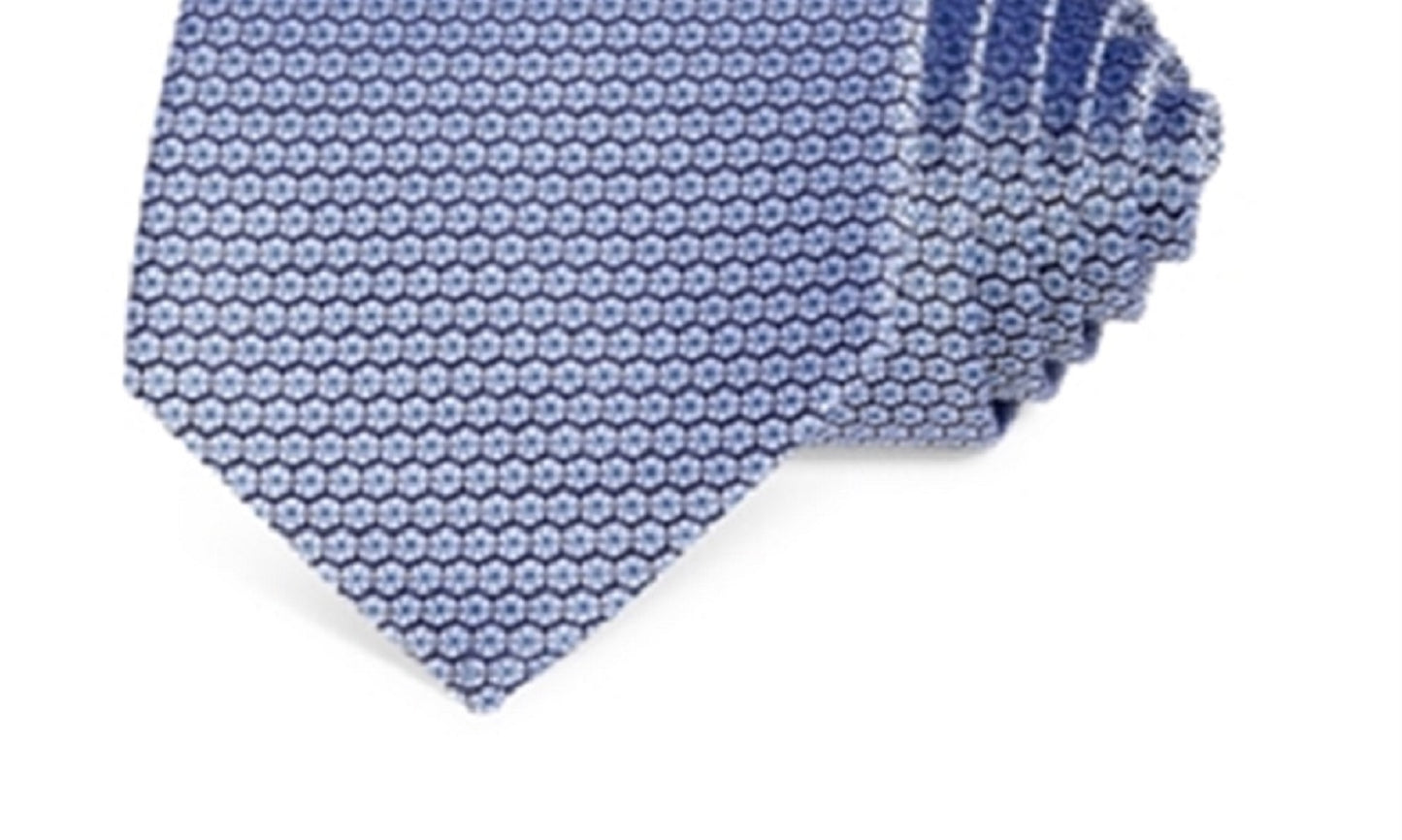 Bloomingdale's Men's Dot Grid Silk Classic Tie Purple Size 8