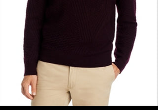 The Men's Store at Bloomingdale's Jacquard Merino Wool Crewneck Sweater Raisin Size XXL