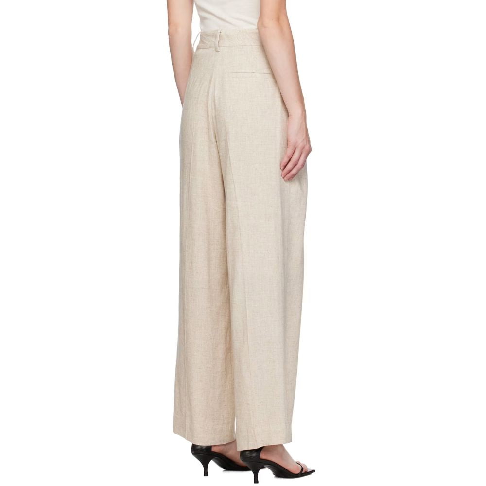 By Malene Birger Cymbaria Pleated Wide Leg Pants Beige