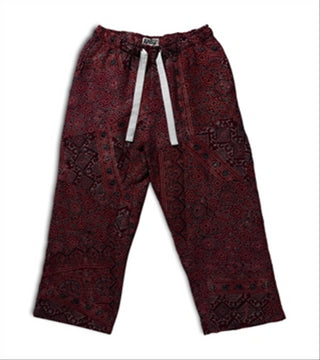 Karu Research Vintage Kantha Cotton Regular Fit Drawstring Pants Blue Size 32 REG