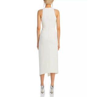 David Koma Crystal Embroidered Rose Midi Gown White