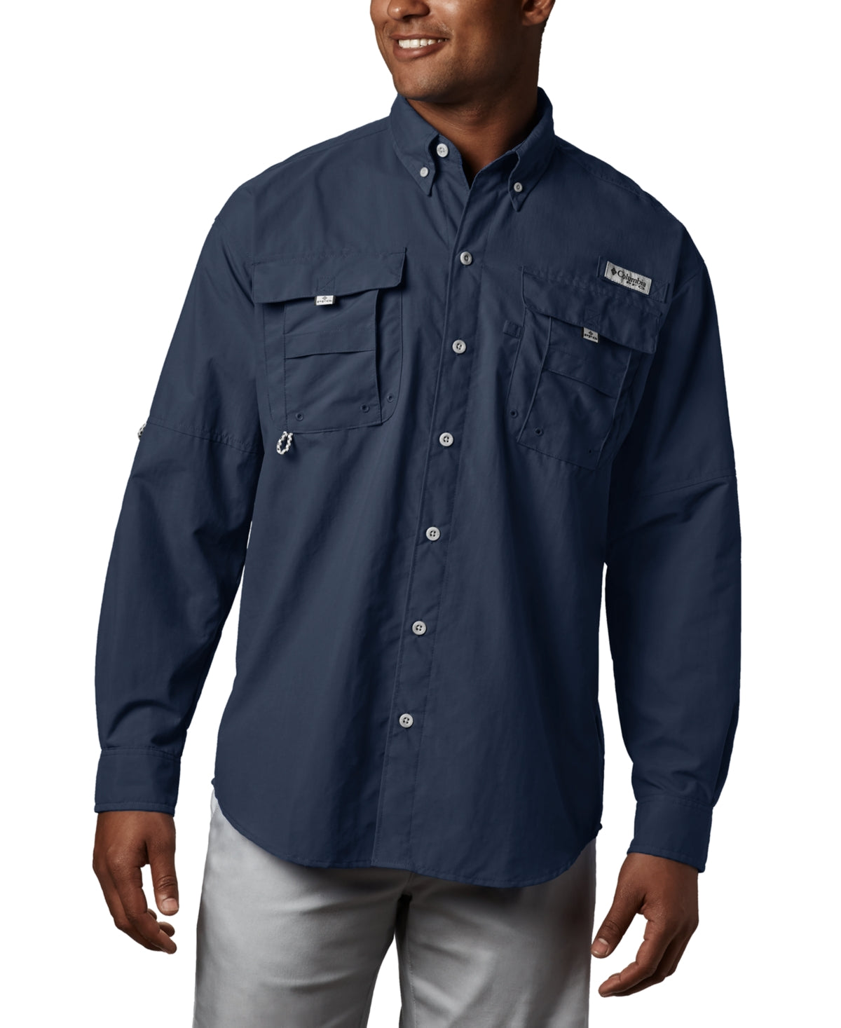 Columbia Men's Bahama Ii Long Sleeve Shirt Blue Size Large